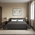 Sommerdecke Anthrazit 200 x 240 cm Mikrofaser und Teddy-Fleece