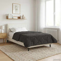 Sommerdecke Anthrazit 155 x 220 cm Mikrofaser und Teddy-Fleece