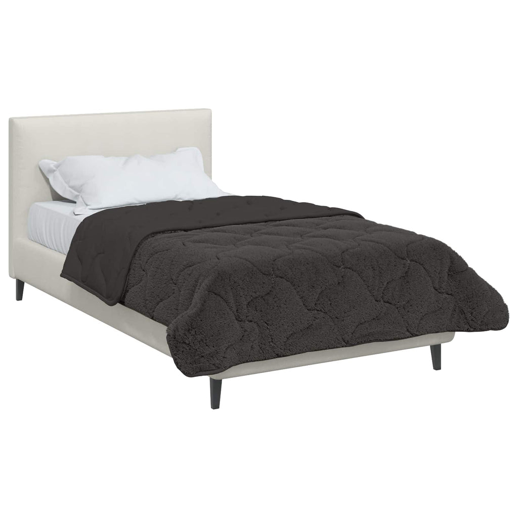 Sommerdecke Anthrazit 155 x 220 cm Mikrofaser und Teddy-Fleece