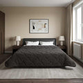 Sommerdecke Anthrazit 200 x 220 cm Mikrofaser und Teddy-Fleece