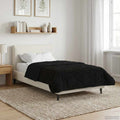 Sommerdecke Schwarz 135 x 200 cm Mikrofaser und Teddy-Fleece