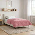 Sommerdecke Rosa 140 x 220 cm Mikrofaser und Teddy-Fleece