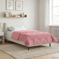 Sommerdecke Rosa 155 x 200 cm Mikrofaser und Teddy-Fleece
