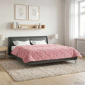 Sommerdecke Rosa 200 x 200 cm Mikrofaser und Teddy-Fleece