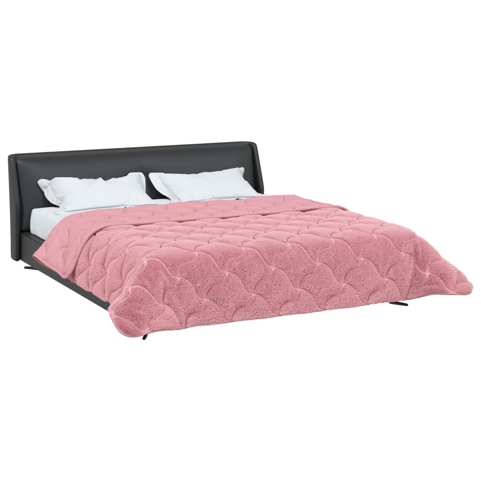 Sommerdecke Rosa 200 x 240 cm Mikrofaser und Teddy-Fleece