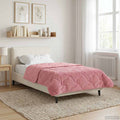 Sommerdecke Rosa 135 x 200 cm Mikrofaser und Teddy-Fleece