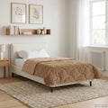Sommerdecke Taupe 135 x 200 cm Mikrofaser und Teddy-Fleece