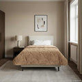 Sommerdecke Taupe 140 x 220 cm Mikrofaser und Teddy-Fleece