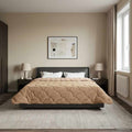 Sommerdecke Taupe 200 x 200 cm Mikrofaser und Teddy-Fleece