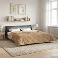 Sommerdecke Taupe 200 x 240 cm Mikrofaser und Teddy-Fleece