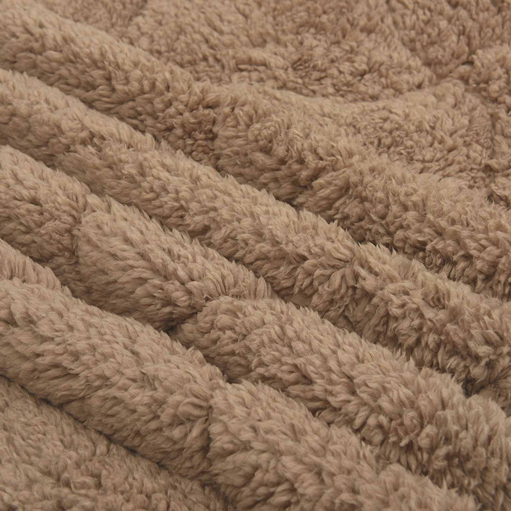 Sommerdecke Taupe 135 x 220 cm Mikrofaser und Teddy-Fleece