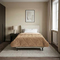 Sommerdecke Taupe 140 x 220 cm Mikrofaser und Teddy-Fleece