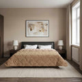 Sommerdecke Taupe 220 x 240 cm Mikrofaser und Teddy-Fleece