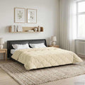 Sommerdecke Creme 200 x 200 cm Mikrofaser und Teddy-Fleece
