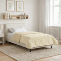Sommerdecke Creme 135 x 220 cm Mikrofaser und Teddy-Fleece