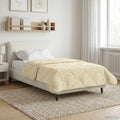 Sommerdecke Creme 155 x 220 cm Mikrofaser und Teddy-Fleece