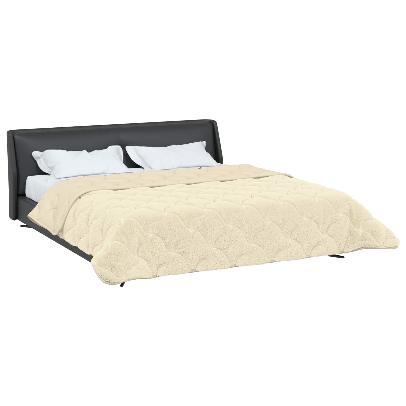 Sommerdecke Creme 200 x 220 cm Mikrofaser und Teddy-Fleece