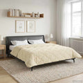 Sommerdecke Creme 220 x 260 cm Mikrofaser und Teddy-Fleece