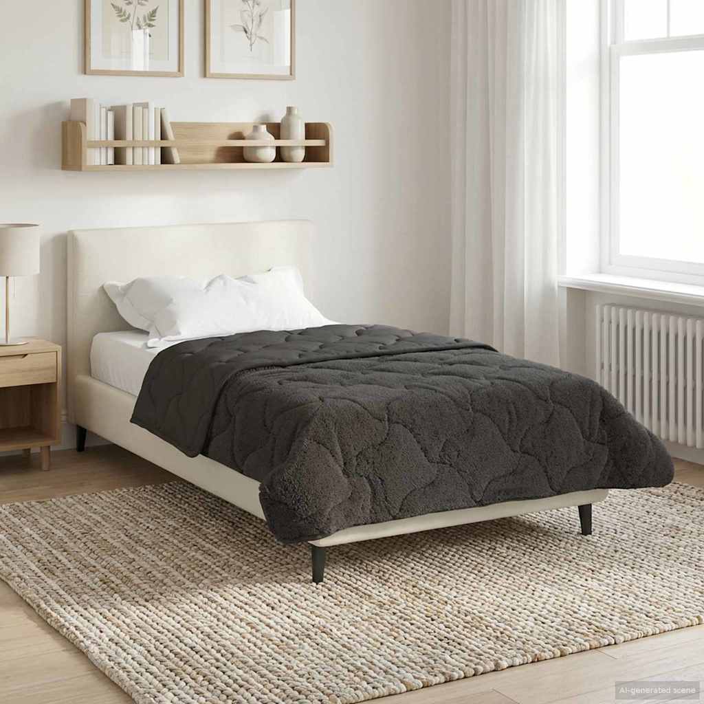 Ganzjahresbettdecke Gepolstert Anthrazit 135 x 200 cm