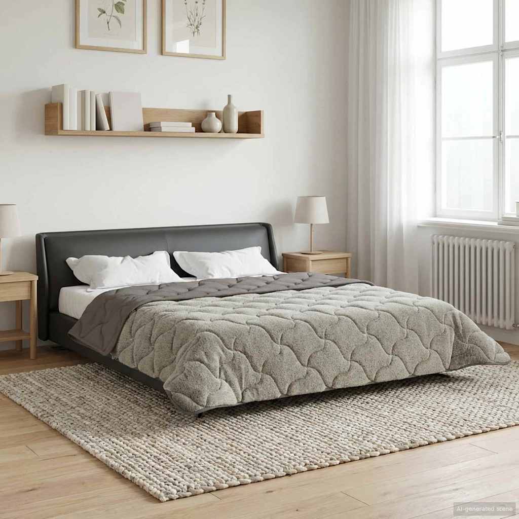 Ganzjahresbettdecke Gepolstert Hellgrau 240 x 260 cm