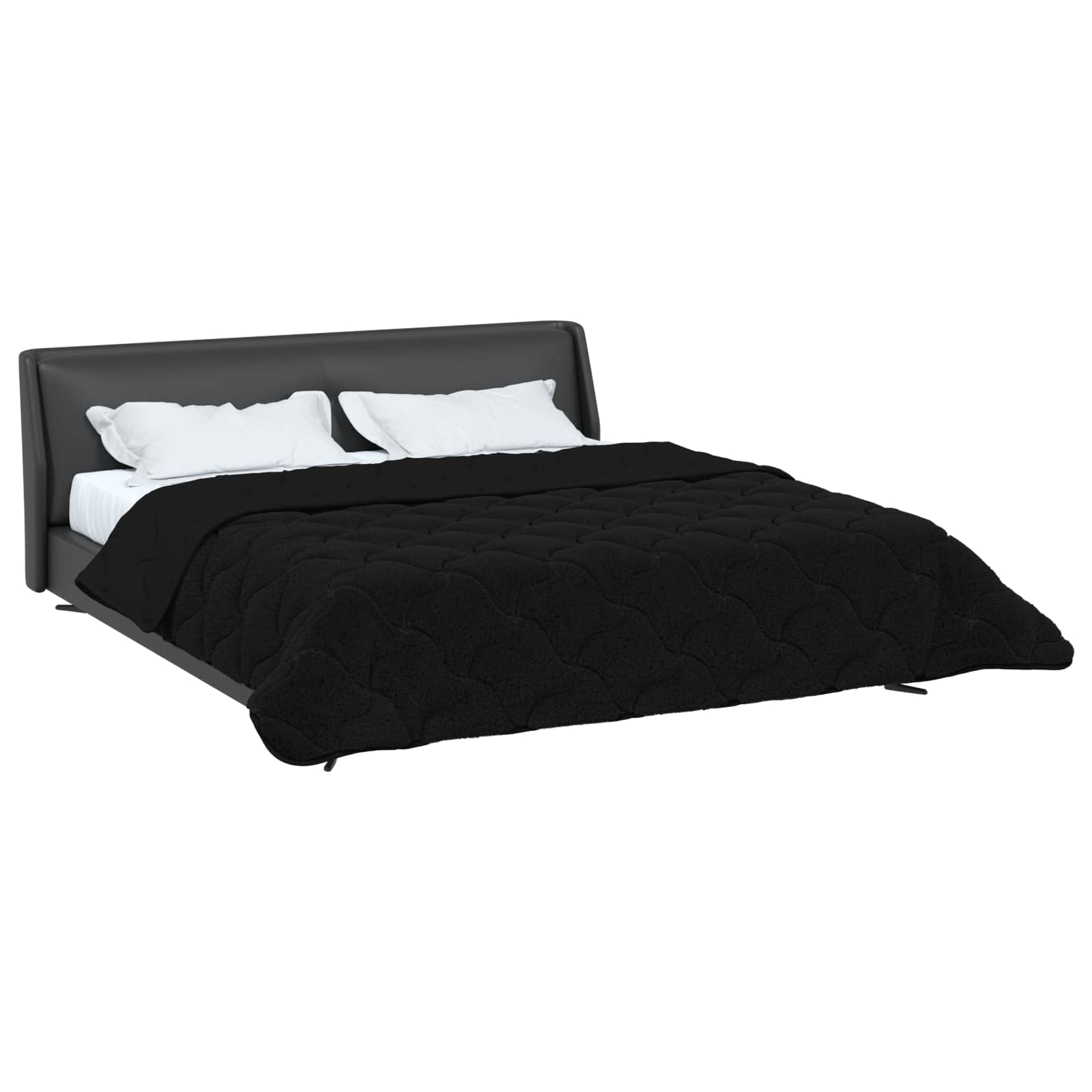 Ganzjahresbettdecke Gepolstert Schwarz 240 x 260 cm