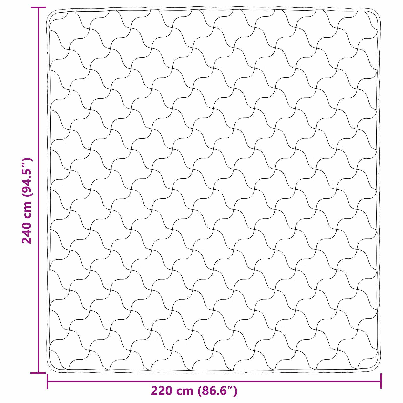 Ganzjahresbettdecke Gepolstert Rosa 220 x 240 cm