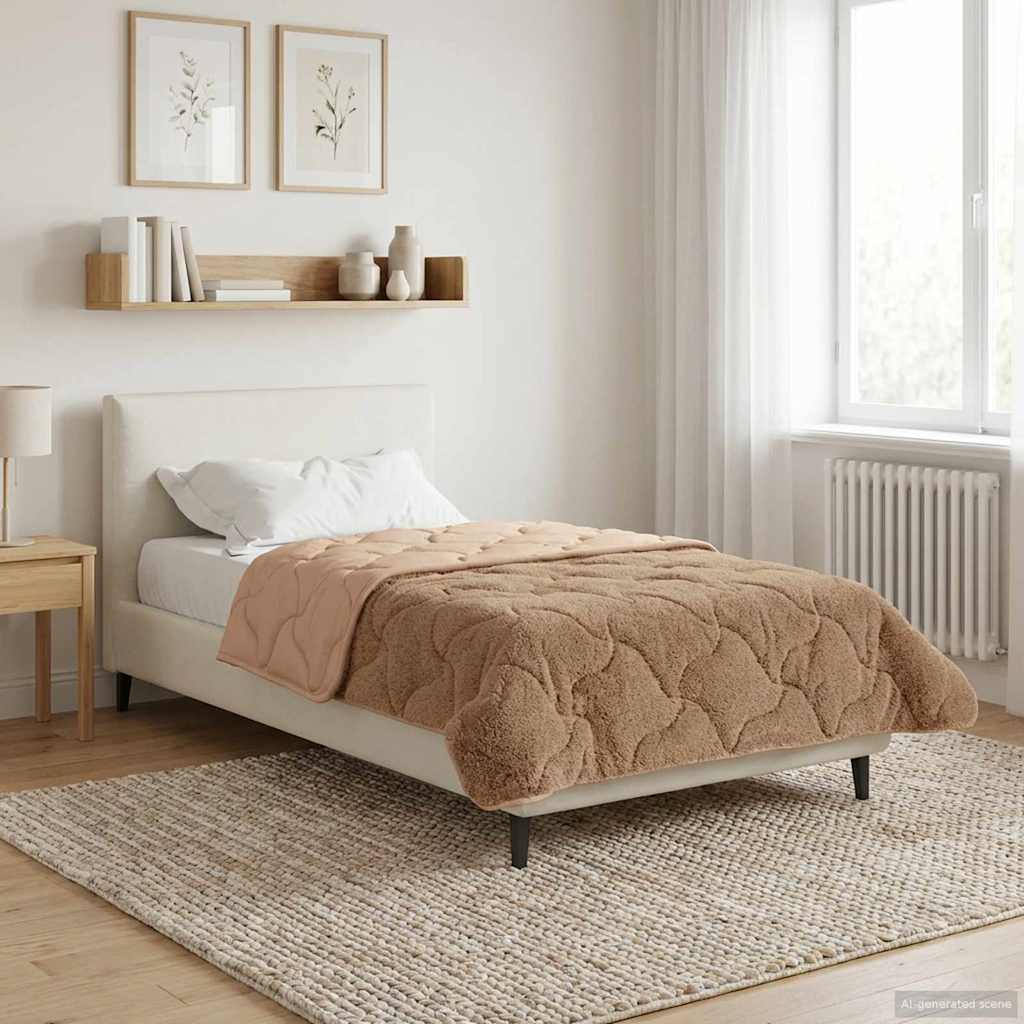 Ganzjahresbettdecke Gepolstert Taupe 155 x 200 cm