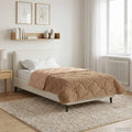 Ganzjahresbettdecke Gepolstert Taupe 155 x 200 cm