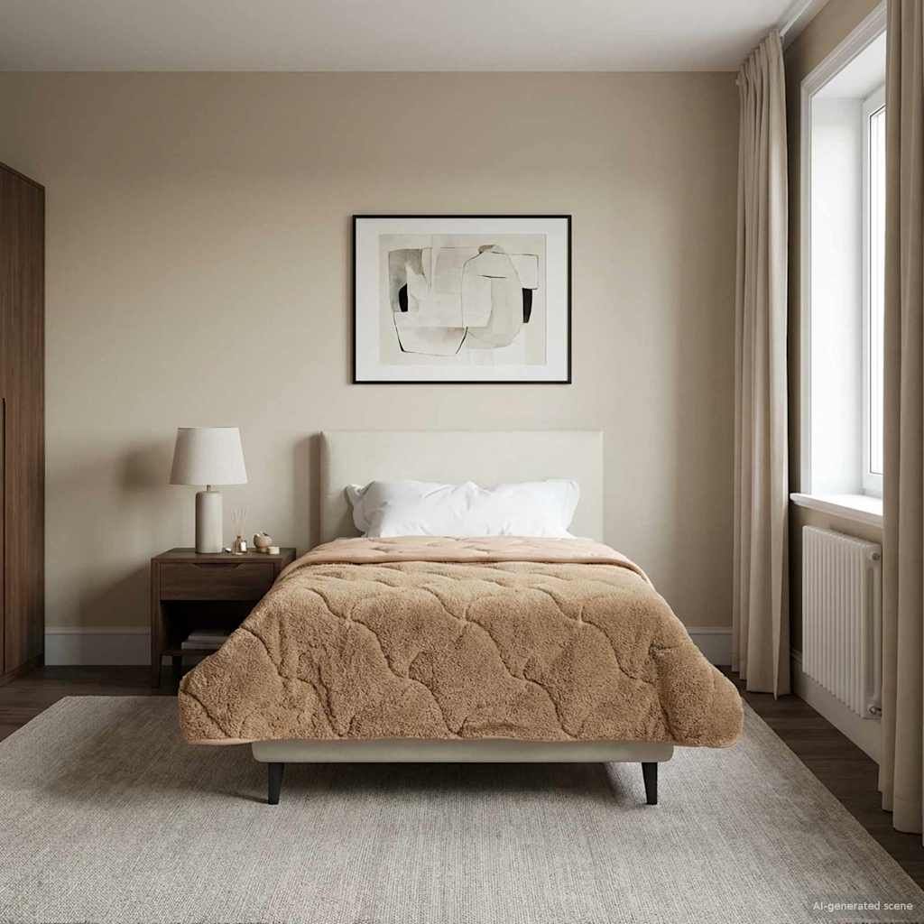 Ganzjahresbettdecke Gepolstert Taupe 155 x 200 cm