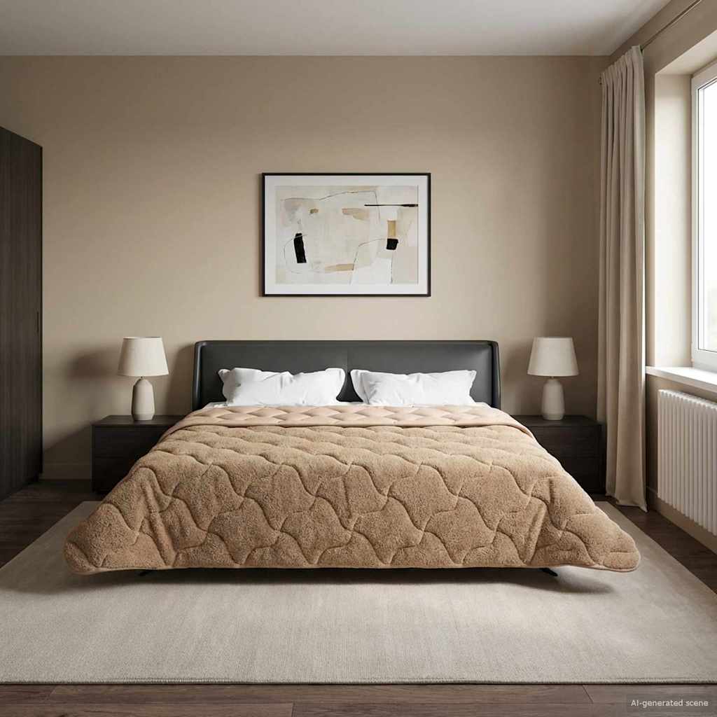 Ganzjahresbettdecke Gepolstert Taupe 200 x 200 cm