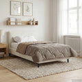 Ganzjahresbettdecke Gepolstert Taupe 135 x 220 cm