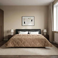 Ganzjahresbettdecke Gepolstert Taupe 200 x 220 cm