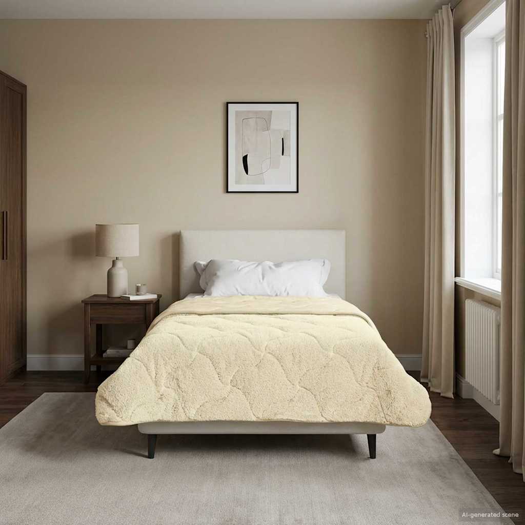 Ganzjahresbettdecke Gepolstert Creme 135 x 200 cm