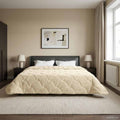 Ganzjahresbettdecke Gepolstert Creme 200 x 240 cm