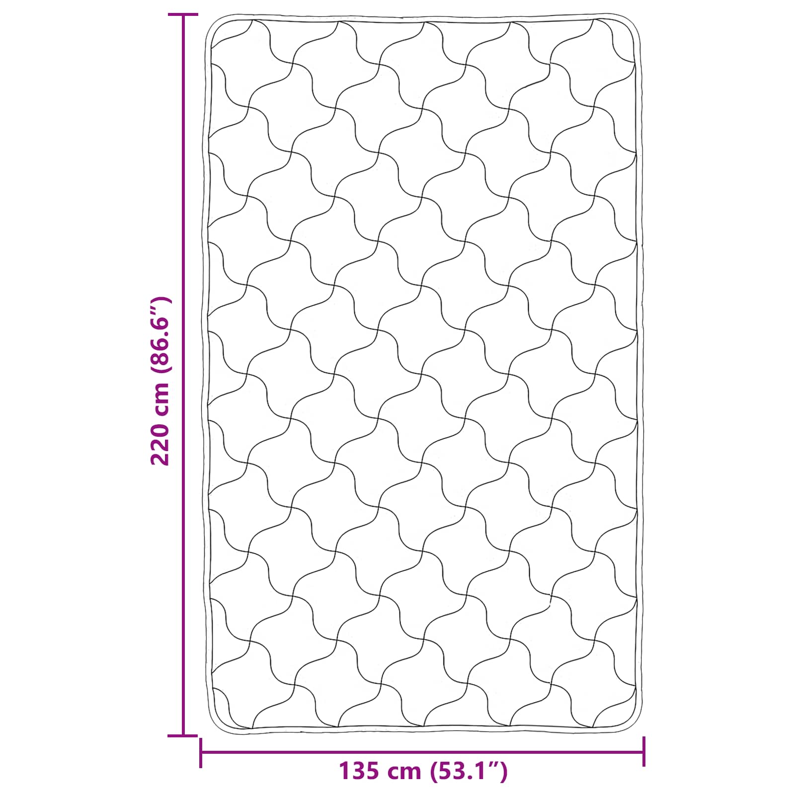 Ganzjahresbettdecke Gepolstert Creme 135 x 220 cm