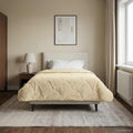 Ganzjahresbettdecke Gepolstert Creme 140 x 220 cm
