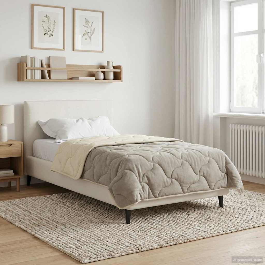 Ganzjahresbettdecke Gepolstert Creme 155 x 220 cm