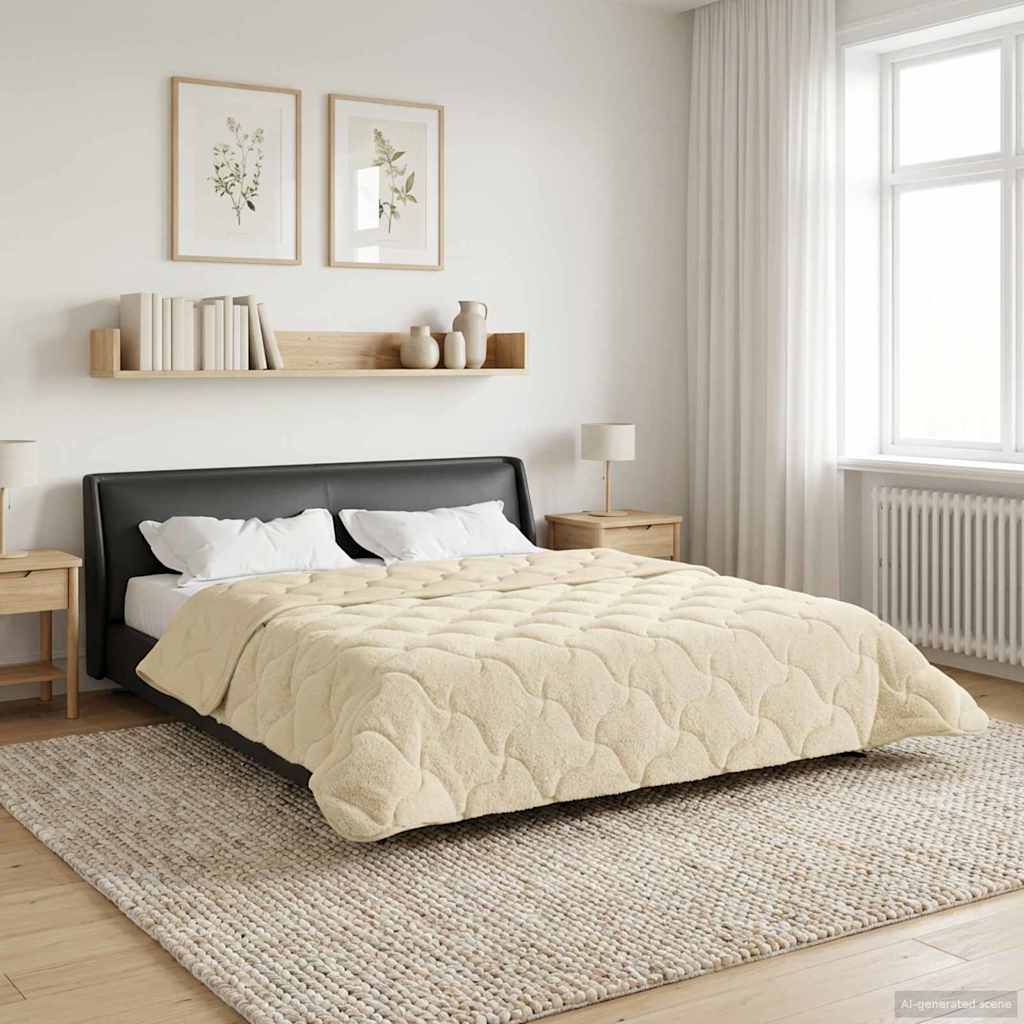 Ganzjahresbettdecke Gepolstert Creme 240 x 260 cm