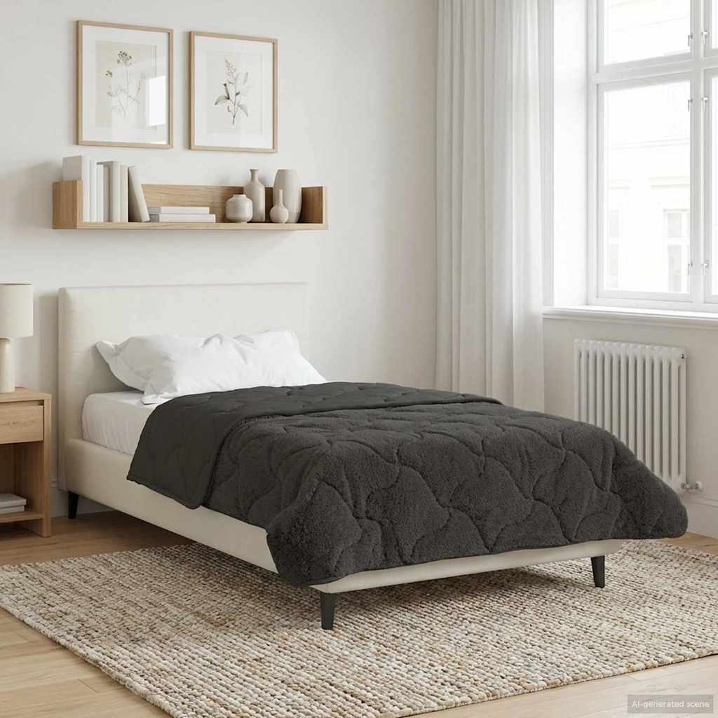 Winterbettdecke Gepolstert Anthrazit 135 x 200 cm