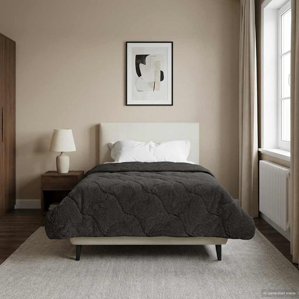 Winterbettdecke Gepolstert Anthrazit 140 x 220 cm