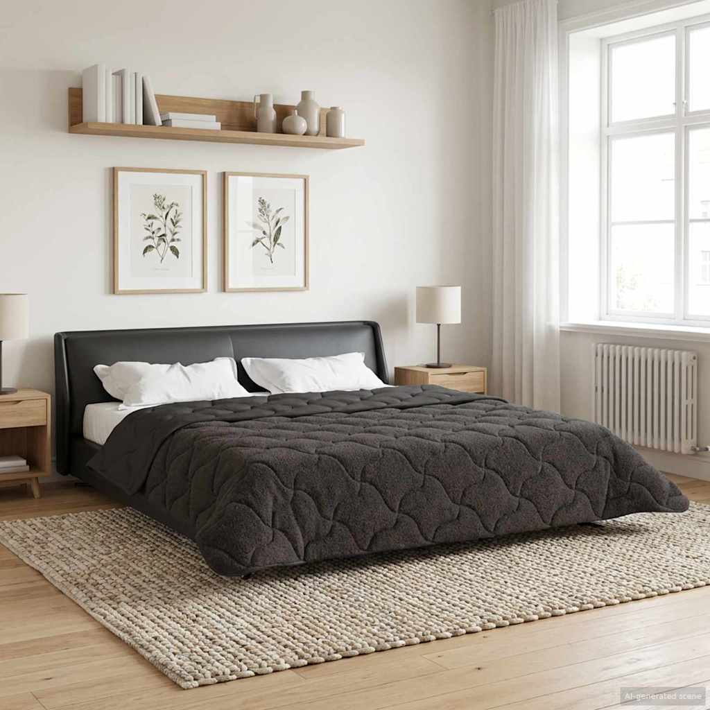 Winterbettdecke Gepolstert Anthrazit 200 x 200 cm