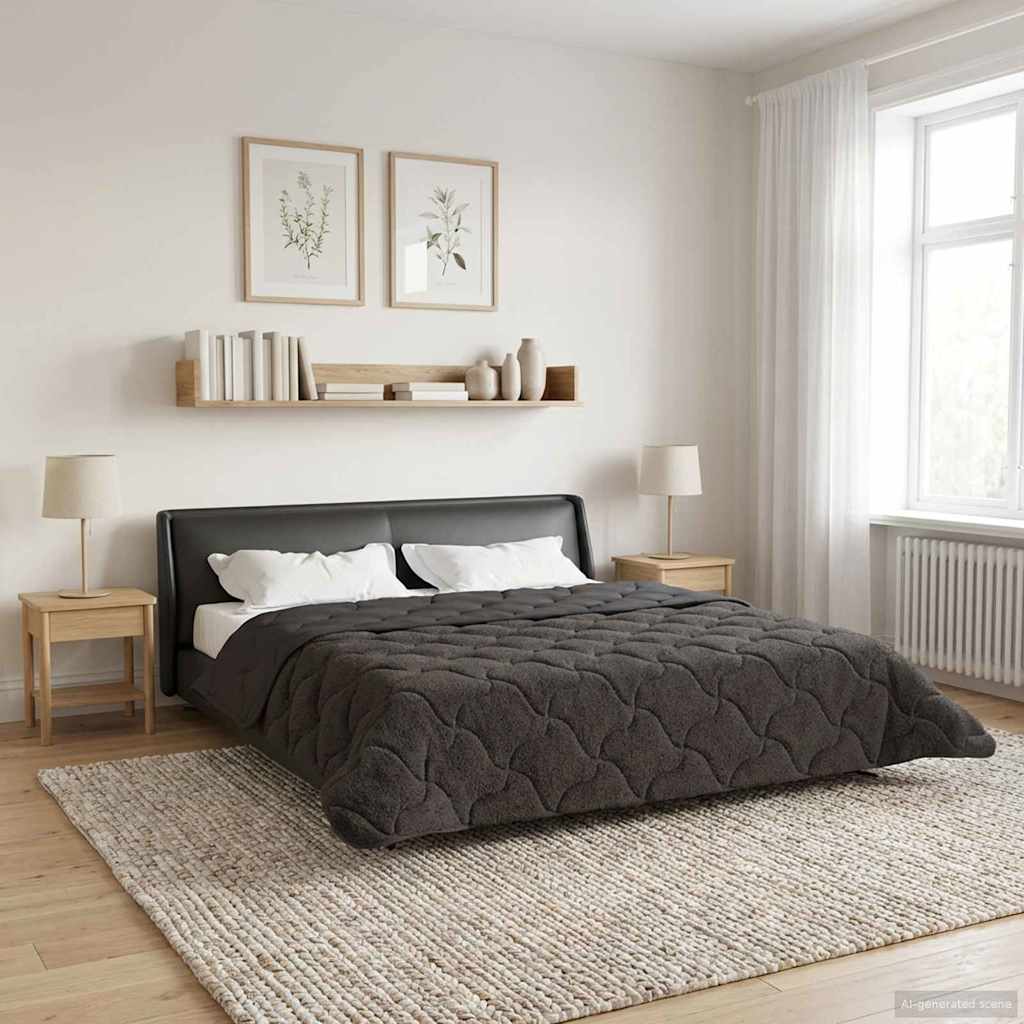 Winterbettdecke Gepolstert Anthrazit 200 x 240 cm