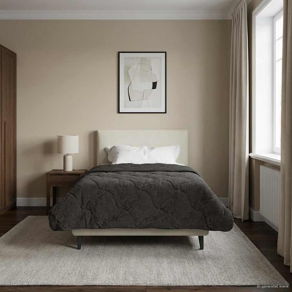 Winterbettdecke Gepolstert Anthrazit 140 x 220 cm