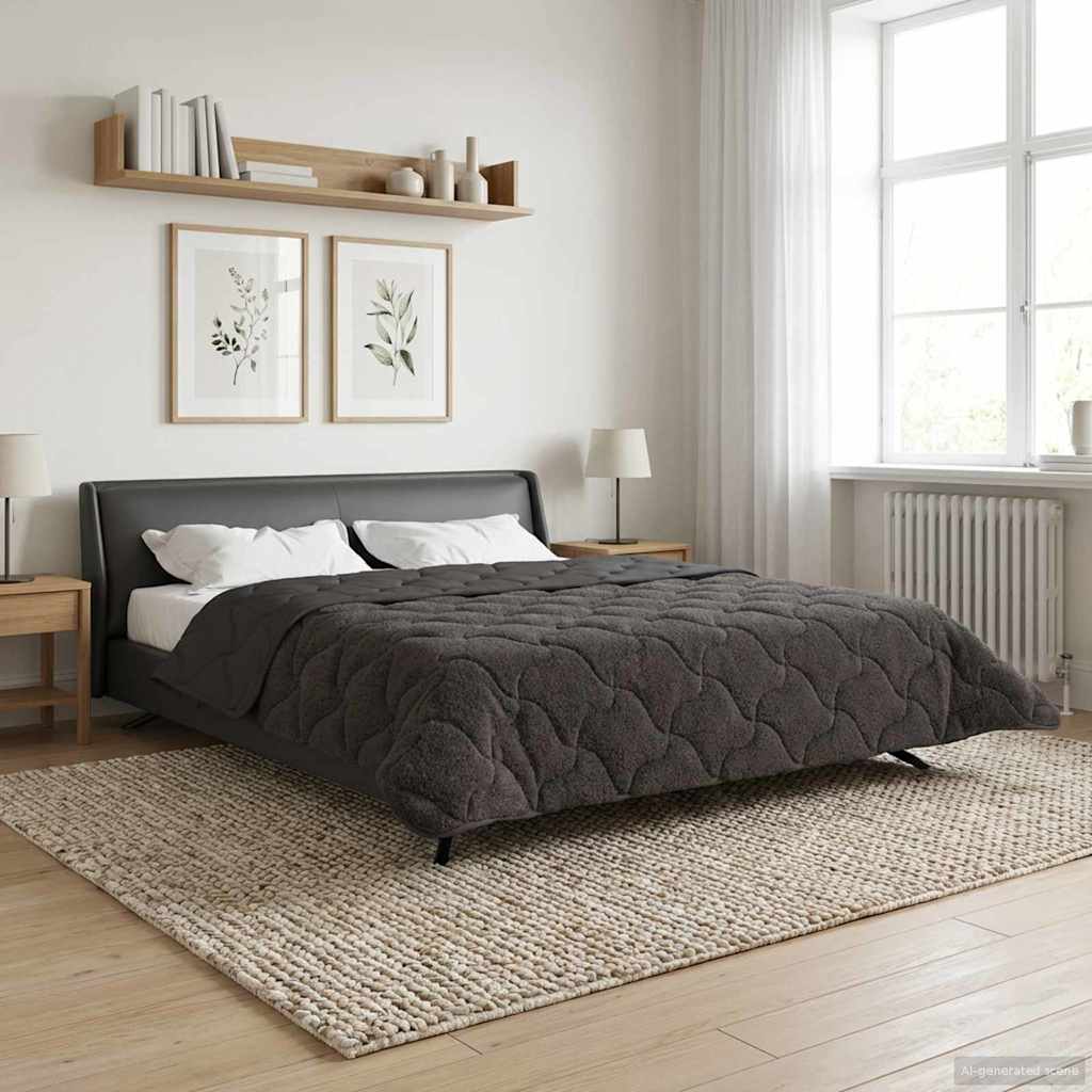 Winterbettdecke Gepolstert Anthrazit 200 x 220 cm
