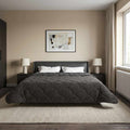 Winterbettdecke Gepolstert Anthrazit 240 x 260 cm