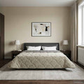 Winterbettdecke Gepolstert Hellgrau 220 x 260 cm