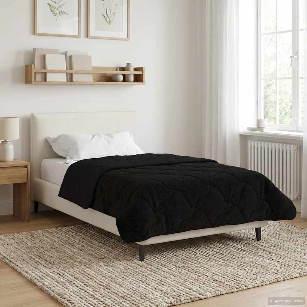 Winterbettdecke Gepolstert Schwarz 135 x 200 cm
