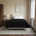Winterbettdecke Gepolstert Schwarz 140 x 220 cm