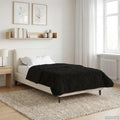 Winterbettdecke Gepolstert Schwarz 155 x 200 cm