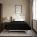 Winterbettdecke Gepolstert Schwarz 155 x 220 cm